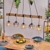 Ripoll Hanglamp, Kogellampje, Hanglamp Natuurlijke kleuren, Zwart, 5-lichts