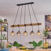 Ripoll Hanglamp, Kogellampje, Hanglamp Natuurlijke kleuren, Zwart, 5-lichts