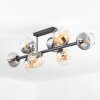 Koyoto Plafondlamp, Kogellampje Amber, Duidelijk, Rookkleurig, 8-lichts