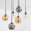 Ripoll Hanglamp, Kogellampje, Hanglamp Amber, Duidelijk, Rookkleurig, 6-lichts