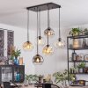 Ripoll Hanglamp, Kogellampje, Hanglamp Amber, Duidelijk, Rookkleurig, 6-lichts
