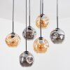 Ripoll Hanglamp, Kogellampje, Hanglamp Amber, Rookkleurig, 6-lichts