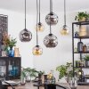 Ripoll Hanglamp, Kogellampje, Hanglamp Amber, Rookkleurig, 6-lichts