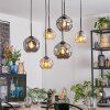 Ripoll Hanglamp, Kogellampje, Hanglamp Amber, Rookkleurig, 6-lichts