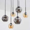 Ripoll Hanglamp, Kogellampje, Hanglamp Amber, Rookkleurig, 6-lichts