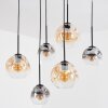 Ripoll Hanglamp, Kogellampje, Hanglamp Amber, Duidelijk, Rookkleurig, 6-lichts