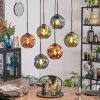 Ripoll Hanglamp, Kogellampje, Hanglamp Blauw, Groen, Koperkleurig, 6-lichts