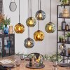 Ripoll Hanglamp, Kogellampje, Hanglamp Blauw, Goud, Groen, 6-lichts