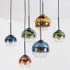 Koyoto Hanglamp, Kogellampje, Hanglamp Blauw, Goud, Groen, Duidelijk, Koperkleurig, 6-lichts