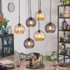 Koyoto Hanglamp, Kogellampje, Hanglamp Amber, Rookkleurig, 6-lichts