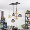 Koyoto Hanglamp, Kogellampje, Hanglamp Amber, Rookkleurig, 6-lichts