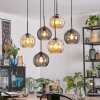 Koyoto Hanglamp, Kogellampje, Hanglamp Amber, Rookkleurig, 6-lichts