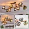 Gastor Plafondlamp, Kogellampje Goud, Zwart, 10-lichts