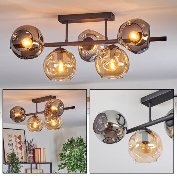 Ripoll Plafondlamp, Kogellampje Zwart, 5-lichts Ripoll Plafondlamp, Kogellampje Zwart, 5-lichts