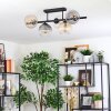 Koyoto Plafondlamp, Kogellampje Zwart, 5-lichts