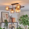 Koyoto Plafondlamp, Kogellampje Zwart, 5-lichts
