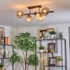 Koyoto Plafondlamp, Kogellampje Zwart, 5-lichts