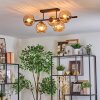 Koyoto Plafondlamp, Kogellampje Zwart, 5-lichts