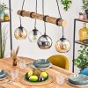 Koyoto Hanglamp, Kogellampje, Hanglamp Natuurlijke kleuren, Zwart, 4-lichts