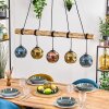 Ripoll Hanglamp, Kogellampje, Hanglamp Natuurlijke kleuren, Zwart, 5-lichts