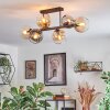 Koyoto Plafondlamp, Kogellampje Amber, Duidelijk, Rookkleurig, 6-lichts