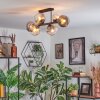 Koyoto Plafondlamp, Kogellampje Amber, Duidelijk, Rookkleurig, 6-lichts