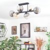 Koyoto Plafondlamp, Kogellampje Amber, Duidelijk, Rookkleurig, 6-lichts