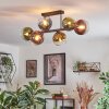 Koyoto Plafondlamp, Kogellampje Blauw, Goud, Groen, Duidelijk, Koperkleurig, 6-lichts