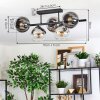 Koyoto Plafondlamp, Kogellampje Chroom, Duidelijk, Rookkleurig, 5-lichts