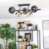 Koyoto Plafondlamp, Kogellampje Chroom, Duidelijk, Rookkleurig, 5-lichts