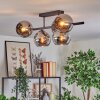 Koyoto Plafondlamp, Kogellampje Chroom, Rookkleurig, 5-lichts