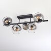 Koyoto Plafondlamp, Kogellampje Duidelijk, Rookkleurig, 5-lichts