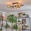 Koyoto Plafondlamp, Kogellampje Amber, Duidelijk, Rookkleurig, 5-lichts