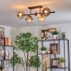 Koyoto Plafondlamp, Kogellampje Amber, Duidelijk, Rookkleurig, 5-lichts