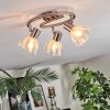 Saire Plafondlamp, Plafondspot Chroom, Nikkel mat, 3-lichts