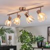 Saire Plafondlamp, Plafondspot Chroom, Nikkel mat, 4-lichts