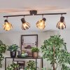 Saire Plafondlamp, Plafondspot Chroom, Zwart, 4-lichts