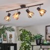 Saire Plafondlamp, Plafondspot Chroom, Zwart, 4-lichts