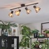 Saire Plafondlamp, Plafondspot Chroom, Zwart, 4-lichts