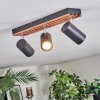 Orlan Plafondlamp, Plafondspot Chroom, Natuurlijke kleuren, Zwart, 3-lichts