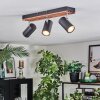 Orlan Plafondlamp, Plafondspot Chroom, Natuurlijke kleuren, Zwart, 3-lichts