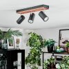 Orlan Plafondlamp, Plafondspot Chroom, Natuurlijke kleuren, Zwart, 3-lichts