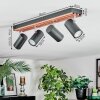 Orlan Plafondlamp, Plafondspot Chroom, Natuurlijke kleuren, Zwart, 4-lichts