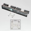 Orlan Plafondlamp, Plafondspot Chroom, Natuurlijke kleuren, Zwart, 4-lichts