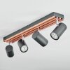 Orlan Plafondlamp, Plafondspot Chroom, Natuurlijke kleuren, Zwart, 4-lichts