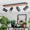 Orlan Plafondlamp, Plafondspot Chroom, Natuurlijke kleuren, Zwart, 4-lichts