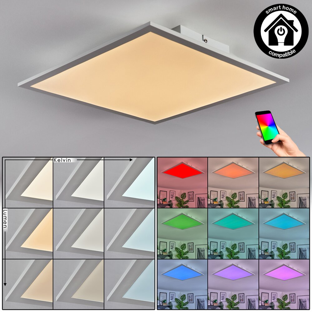 Orain Plafondlamp, Paneel LED Wit, 1-licht, Kleurwisselaar main product photo