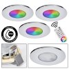 Paron Inbouw plafond armatuur, Plafondspot, Inbouw armatuur LED Chroom, 3-lichts, Afstandsbediening