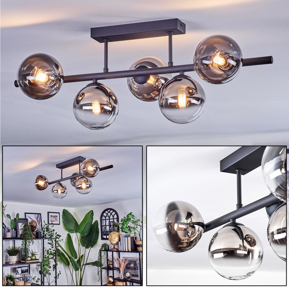Chehalis Plafondlamp, Kogellampje Zwart, 5-lichts main product photo