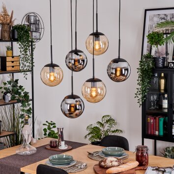 Gastor Hanglamp, Kogellampje, Hanglamp Zwart, 6-lichts Gastor Hanglamp, Kogellampje, Hanglamp Zwart, 6-lichts